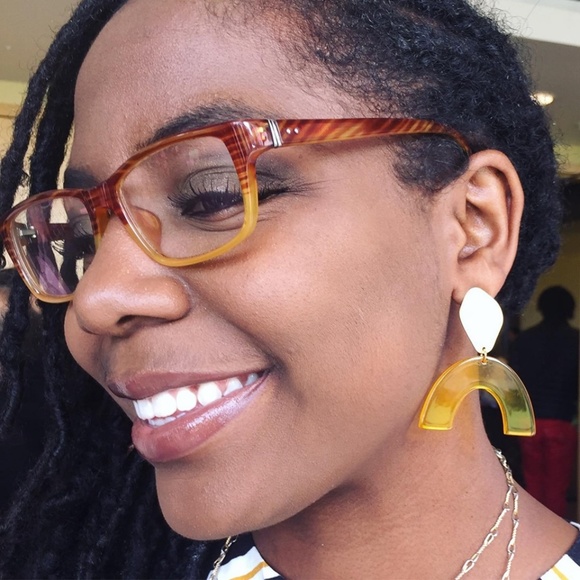 Acrylic Arc Statement Earrings - Picture 6 of 6